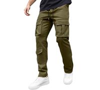 Pantalon cargo pour homme - Respirant - Pantalon fonctionnel d'extérieur - Taille élastique - Pantalon chino léger - Pantalon de jogging droit - Pantalon de loisirs avec plusieurs poches - Pantalon de