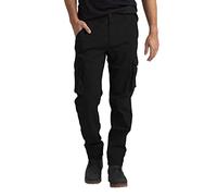 Pantalon cargo pour homme - Vêtement de travail robuste tactique super extensible - En coton flexible - Droit - 12 poches - Coupe décontractée - Pantalon de travail - Toutes les tailles 32W-44W (noir