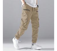 Pantalon cargo pour hommes avec rabat de poche, cordon de serrage à la taille, pantalon cargo pour hommes, pantalon cargo kaki pour hommes, pantalon kaki ample pour hommes, pantalon cargo fin pour hom