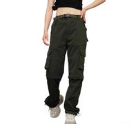 Pantalon cargo rétro convertible en short pour homme, séchage rapide, jambe droite, pantalon de randonnée pour sports de plein air, pêche, camping, voyage, noir (taille XL, vert)