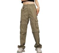 Pantalon cargo rétro pour homme, convertible en short à séchage rapide, jambe droite, pantalon de randonnée, pour sports de plein air, pêche, camping, voyage, noir (XXXL kaki)