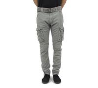 Pantalon cargo - Schott - ARMY CEINTURE - Gris - 100% coton - Ceinture incluse 31