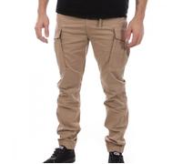 Pantalon Cargo - SCHOTT - Relax - Beige - Coupe droite - Ceinture élastique 29