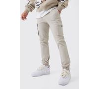 Pantalon cargo slim à taille élastiquée homme - pierre - L, pierre