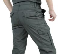 Pantalon Cargo tactique d'été pour hommes, léger, décontracté, imperméable, résistant à l'usure, multi-poches, randonnée en plein air black