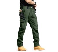 Pantalon cargo tactique d'hiver doublé en polaire pour homme, résistant à l'eau, résistant à la déchirure et extensible, pantalon de travail multi-poches pour l'extérieur, la randonnée et par temps
