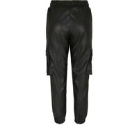 Urban Classics Ladies Faux Leather Cargo Pants Pantalons, Noir, L Femme
