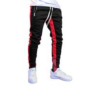 Pantalon Cargo Vert Loisirs Sports de Plein Jogging Fit Couleur Pied Bouche Pantalons à glissière De Cou Homme Hiver (Wine, L)