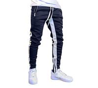 Pantalon Cargo Vert Loisirs Sports de Plein Jogging Fit Couleur Pied Bouche Pantalons à glissière De Cou Homme Hiver (Navy, M)