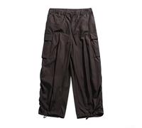 Pantalon cargo vintage ample multi-poches, streetwear hip-hop, hommes et femmes, café (XL café)