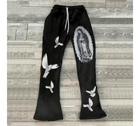 Pantalon casual ample à jambes larges et droites, style graffiti de rue, hip-hop, emo, années 2000, automne, pour hommes L,M,S,XL,XS,XXLTissu tricoté