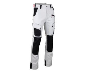 Pantalon Cellule Stretch Bicolore Avec Poches Genouillères - Blanc/Gris Nuit - T.48 - Lma - 1870-48