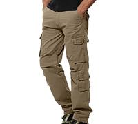 Pantalon Chantier Homme - Pantalon de Travail Homme mi-Haute Taille Zip Droit décontracté Saisons Printemps Automne extérieur Aventure Quotidien Confort
