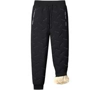 Pantalon Chaud Homme Large Bas De Survetement, Pants Homme l'hiver Doublé Polaire Coton Ample Décontracté Thermique Chaud Confortable avec Poches Taille Elastique Sportwear