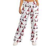 Pantalon Chic Femme,Pantalon décontracté imprimé pour Femmes - Design élégant et Confort Optimal pour Un Usage Quotidien et Les Loisirs Coupe Polyvalente et Motif intégral (White, XXXXXL)