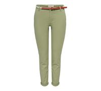 Pantalon chino avec ceinture coton femme Only Biana CC Vert 34x32