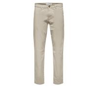 Pantalon chino en coton biologique écru uni avec une coupe slim 39