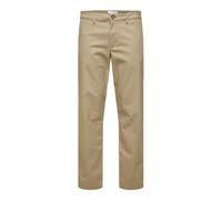 SELECTED Pantalon chino 'New Miles' camel / noir / blanc, Taille 34
