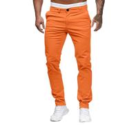 Pantalon chinos Skinny Coupe slim pour homme, droit, en jean stretch, léger, confort, pantalons de travail, chinos d’affaires, Orange, L