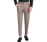 Pantalon classique Gurkha Naples pour homme, pantalon habillé fuselé à l'avant plat, pantalon d'été plissé sur le devant, café, 44