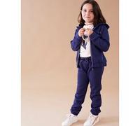 Pantalon confort jogging en molleton pailleté, bleu marine 6M