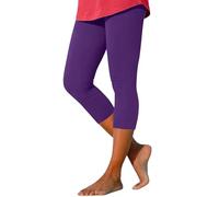 Pantalon Corsaire Femme Legging Sport 3/4 Vetement Sport Corsaire Été Pourpre Plage Anti-frottement de Danse Fitness Legging Femme Taille Haute Ete Et Ventes Flash Pourpre L