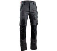 LMA Lebeurre Pantalon COSMOS coton polyester bicolore gris noir stretch multipoches Taille 38
