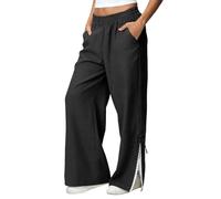 Pantalon Coton Femme Décontracté Lin Grande Taille Palazzo Décontractés Élastique Professionnels Pantacourt féminin avec Ceinture élastique Confortable pour Un élégant liberté de Mouvement
