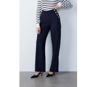 Pantalon coupe large détails boutons - Jimo - 36 - Marine - Femme - Etam