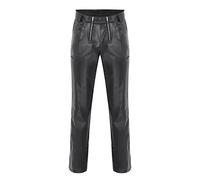 Pantalon court en cuir synthétique pour homme - Pantalon de moto punk - Pantalon en cuir noir - Pantalon moderne en cuir pour homme - Pantalon de fête en cuir pour homme - Pantalon de moto en cuir
