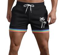 Pantalon Court Homme,Pantalon d'été pour Homme, Couleur Unie, Arc-en-Ciel, Poches, Cordon de Serrage, Ample, décontracté, Sport, Course, Short Droit, Pantalon de Plage