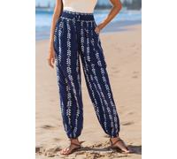 Pantalon cover up fuselé bohème bleu marine Bleu marine L