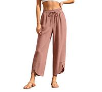 Pantalon Crop Grande Taille Unie élastique, Confort Quotidien