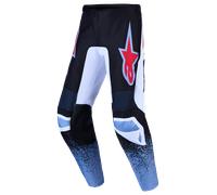 Alpinestars Fluid Drag Pantalon de motocross, Noir/Blanc/Rouge/Bleu, Taille 30