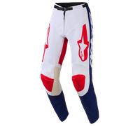 Alpinestars Racer Riway Pantalons de motocross, blanc-rouge-bleu, taille 28 pour homme