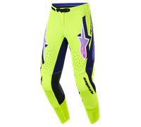 Alpinestars Supertech Vista Pantalons de motocross, pourpre-jaune, taille 32 pour homme