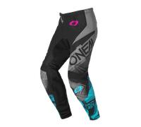 ONeal Element Roller S26, pantalon textile femme 32 (7/8) Noir/Turquoise Noir/Turquoise