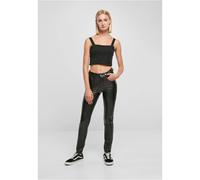Pantalon cuir synthÃ©tique taille moyenne femme Urban Classics Noir 28