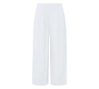 Pantalon culotte en popeline légère à taille haute et plis femme s.Oliver Blanc 40