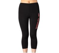 Speedo Pantalon de bain 3/4 pour femme, pantalon femme taille haute 3/4 UPF 50+, noir/rouge Phoenix 34