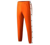 Pantalon de basket-ball détachable pour homme avec bouton-pression latéral, pantalon de survêtement athlétique bas ouvert post-chirurgie, Orange, XXL
