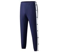 Pantalon de basket-ball détachable pour homme avec bouton-pression latéral, pantalon de survêtement athlétique bas ouvert post-chirurgie, bleu marine, S