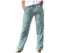 Pantalon de beach-volley pour femme - Taille haute - Imprimé facile - Pantalon long - Boho - Poches - Imprimé bohème - Poches faciles - Pantalon de plage - Pantalon long - Pantalon fluo court pour