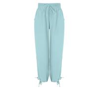 Pantalon de bikini pour femme - Pantalon de jogging ample avec taille haute et ailes d'ange - Noir, bleu clair, M