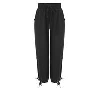 Pantalon de bikini pour femme - Pantalon de jogging ample avec taille haute et ailes d'ange - Noir, Noir , XXL