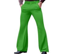 Pantalon de bureau décontracté pour homme avec taille élastique et poches pour la marche, le quotidien, la randonnée, les voyages, Vert, L