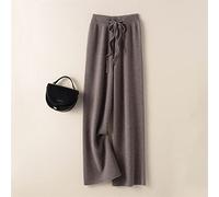Pantalon De Cachemire Dames Taille Haute Jambe Large Décontracté Tricoté Hiver Laine Pure Lâche Femme (Color : Deep Camel, Size : XXX-Large)