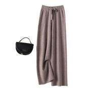 Pantalon De Cachemire Dames Taille Haute Jambe Large Décontracté Tricoté Hiver Laine Pure Lâche Femme (Color : Elegant Camel, Size : L)