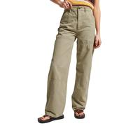 Pantalon de charpentier large en coton bio femme Superdry Vintage Vert 28x30