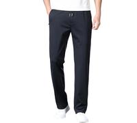 Pantalon de chef pour homme - Coupe extensible - Pantalon formel - Pantalon décontracté - Grande taille - Résistant aux plis - Jambe droite - Pantalon d'extérieur avec cordon de serrage, bleu marine,